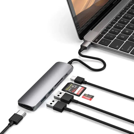 Adaptador Satechi Tipo-C Slim Multimedia V2 - Gris Espacial